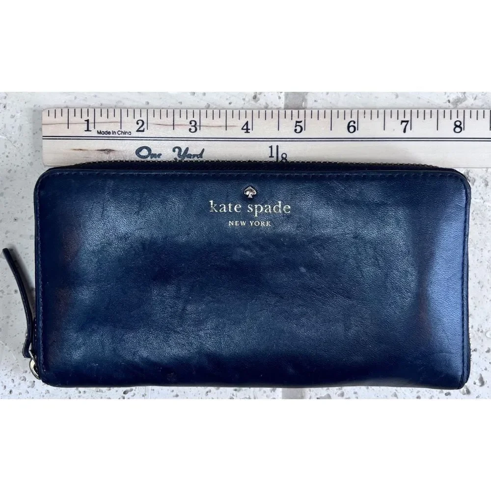 Kate Spade New York Jana Large Continental Black Leather Zip Wallet